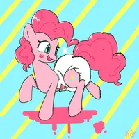 View image: Pinkie in a diaper, wow!